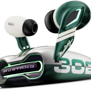 GOBOULT Mustang Torq Wireless in Ear Earbuds with 60H Playtime, App Support, Quad Mic ENC, 45ms Low Latency, 13mm Driver, Breathing LEDs, Made in India Ear Buds Wireless (Green)